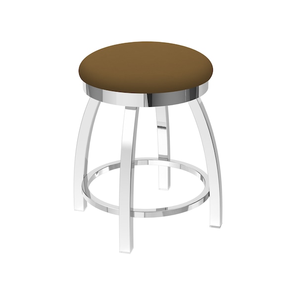 18" Swivel Vanity Stool, Chrome Finish, Canter Saddle Seat